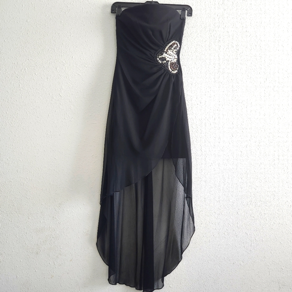 Teeze Me Strapless Little Black Cocktail Prom Dress Size 3 Juniors